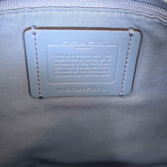 Coach Blue Shoulder Bag with Silver Hardware - Picture 5 of 7